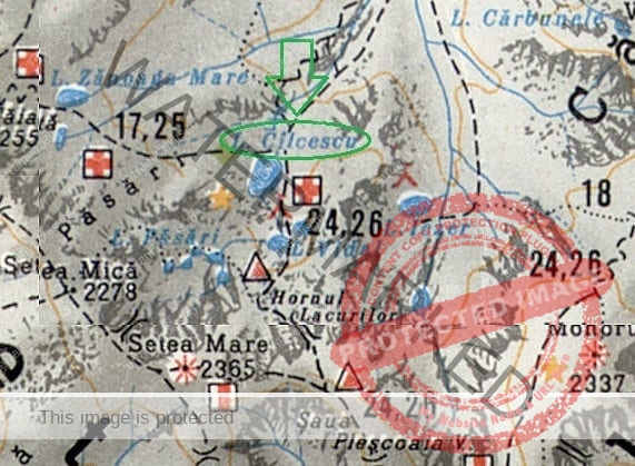 Harta turistică a Munţilor Parâng - Lupă